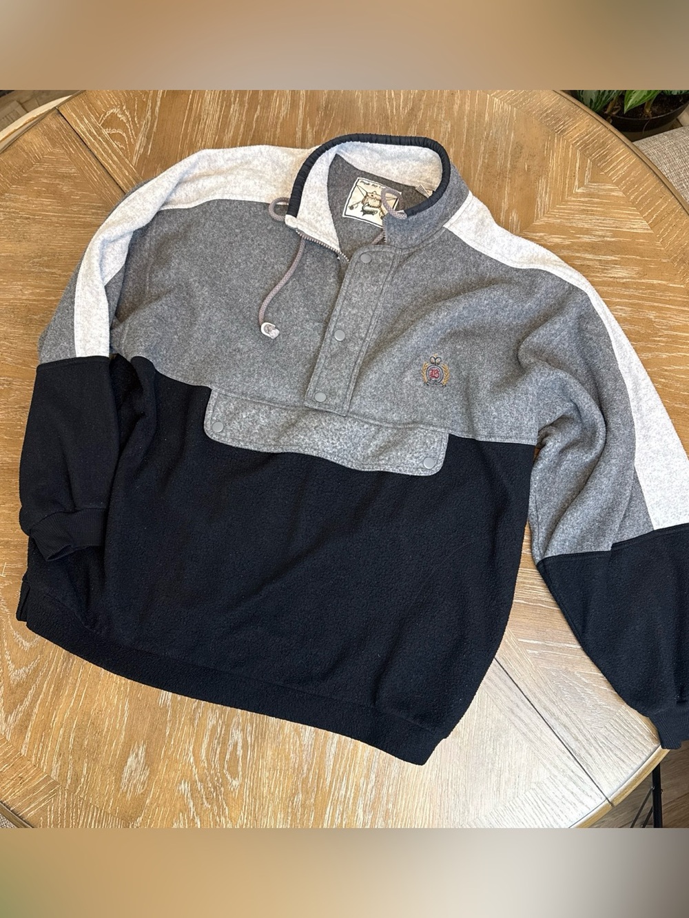 Vintage Bugle Boy Quarter-Snap Colorblock Pullover